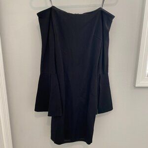 Lulu's Strapless Bell-Sleeved Black Dress - Size XS